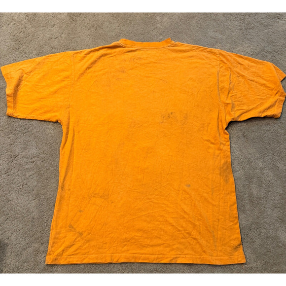 Avirex Tee Mens Large L Orange Graphic Eagles Coat of Arms JNCO Style - Picture 3 of 10